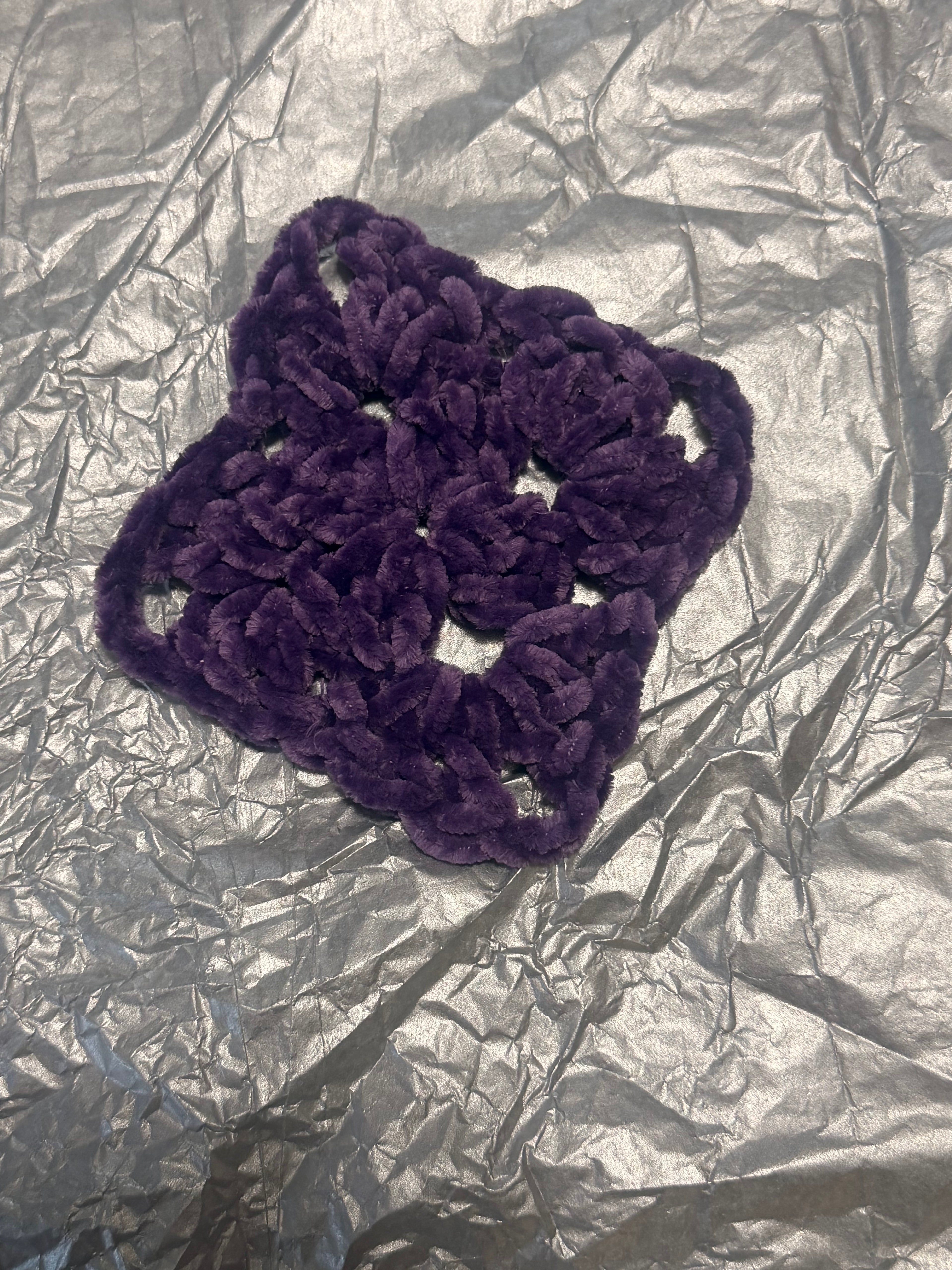 Cute purple granny square 3in x 15cm
